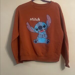 Disney Orange Sweatshirt with Stitch Design
